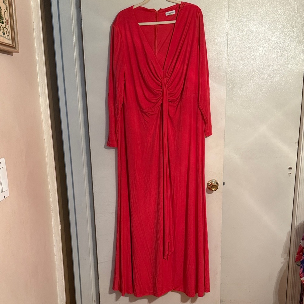 Calvin Klein Vibrant Pink Long Sleeve Dress